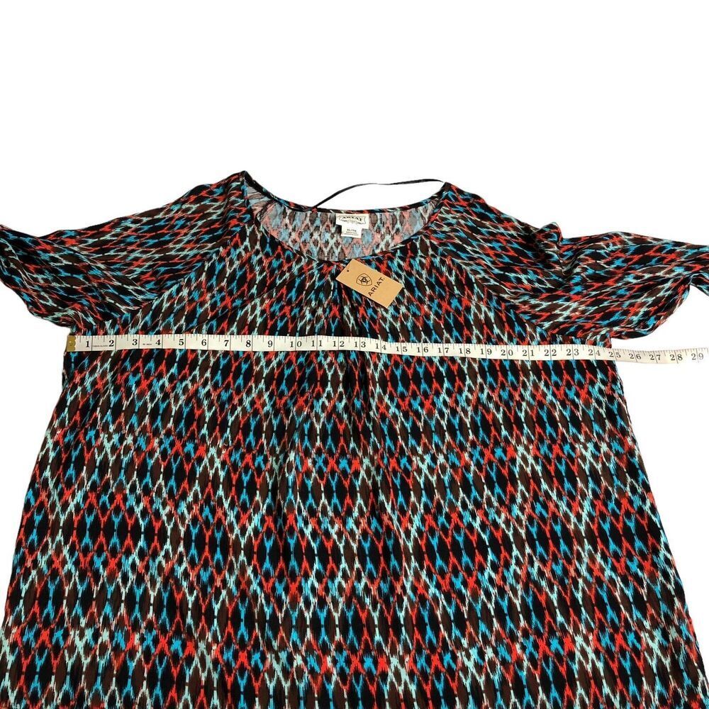 Ariat Top Womens XL Aztec Western Chevron Southwestern 3/4 Sleeve Blouse NWT - Picture 14 of 15
